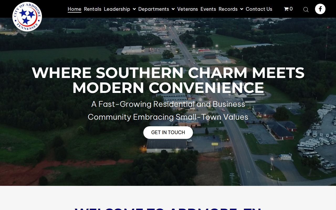 Official Ardmore city homepage used to route police record requests