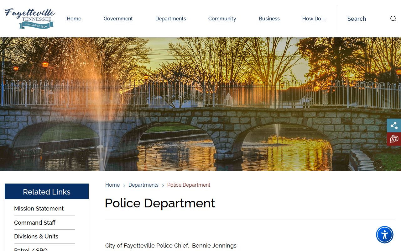 Fayetteville Police Department official page for city criminal record requests