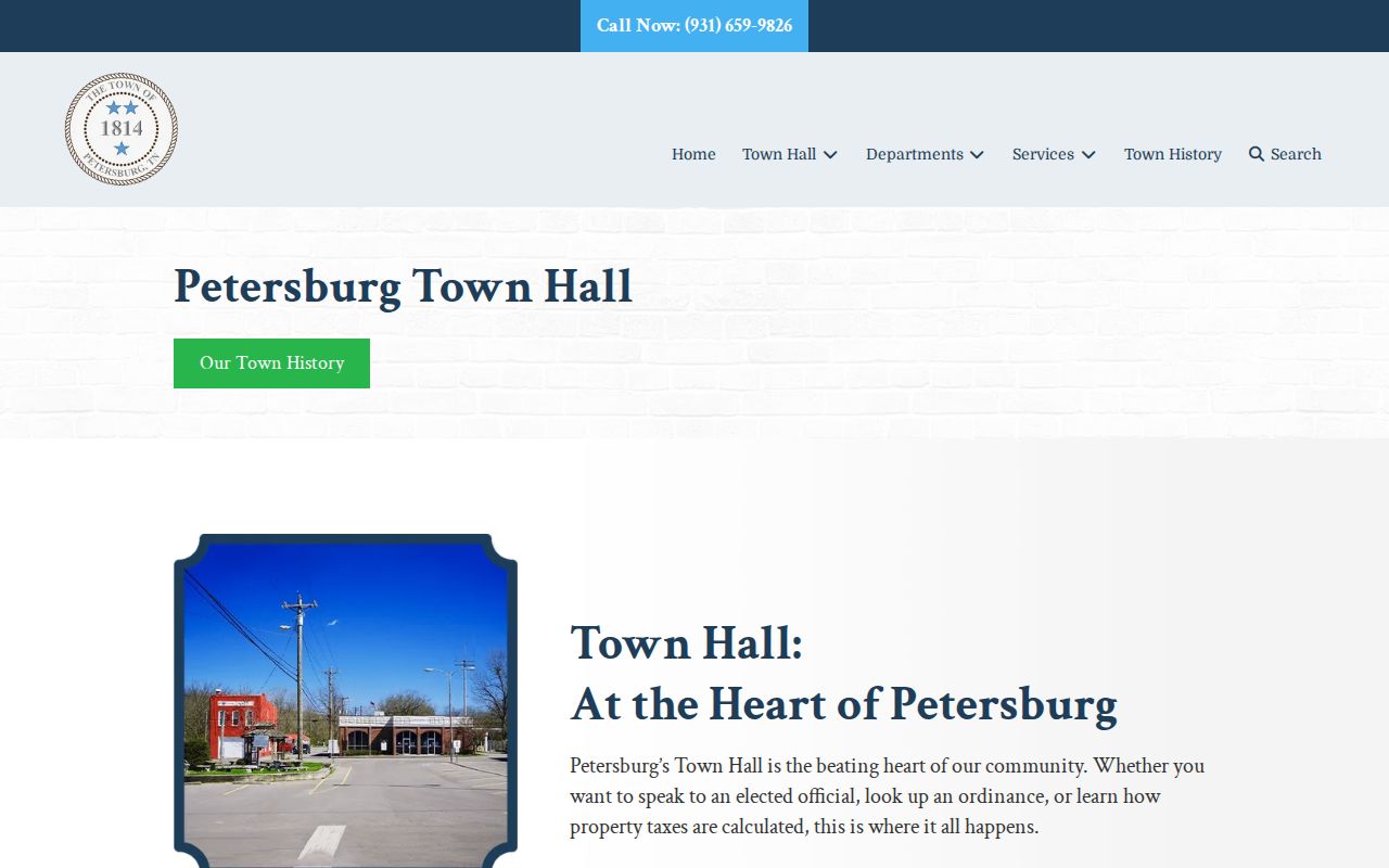 Petersburg Town Hall official page for local record requests